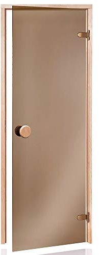 Andres Glass Slutions Saunatür 69 x 187cm, Bronzeglas | Rahmen: Pinie