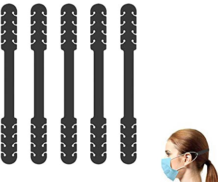 Maskenverlängerungsgurt- [Pack 5 Einheiten] Verstellbarer Verlängerungsring, festziehbares Halterband für Gehörschutz Dekompressionsohrschlaufe Antirutsch-Verlängerungshaken Silikon-Ohrenschoner