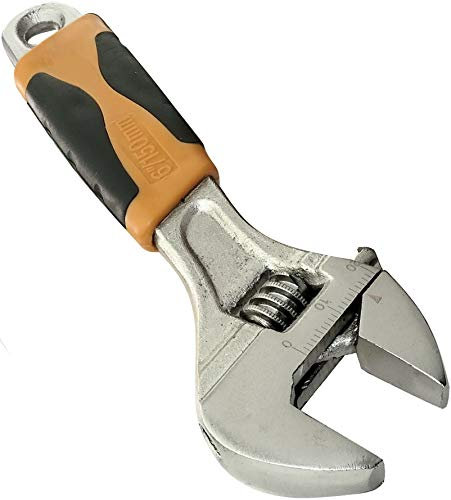 AERZETIX - Llave inglesa Ajustable de boca - 150mm - Regulable de 0 a 20mm - Mango recto - Manija Antideslizante Bi-Materia - Versatilidad - Mandíbula reversible - en acero CR-V - C45629