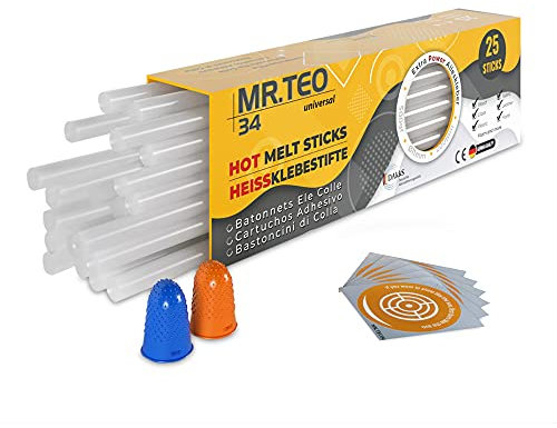 MrTeo Nano Heißklebesticks, 11 mm x 200 mm Heißklebestifte, alle Materialien für Kinder Erwachsene DIY Versiegelung Reparieren (25)