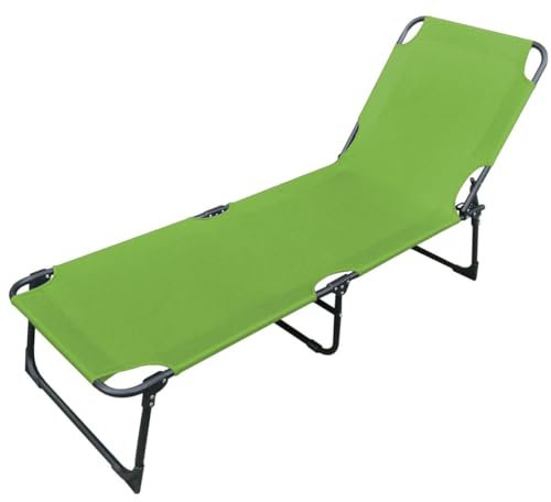Marabella Sonnenliege 188x57x30cm versch.Farben Dreibeinliege Klappliege mit Oxford Gewebe, Farbe:Lime-Green