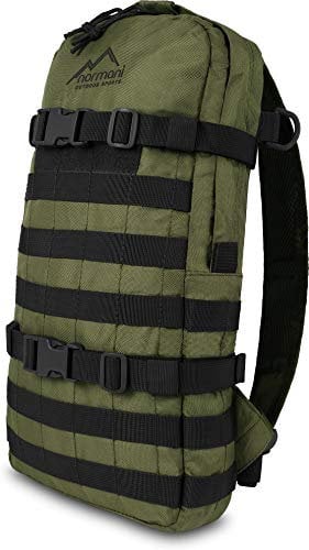 normani Wanderrucksack 8 Liter mit verstellbarem Brustgurt und gepolstertem Schultergurt mit Trinkblasenvorrichtung Farbe Olive Größe 8 Liter