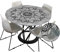Morbuy Tischdecke Outdoor Rund 150 cm, Elastisch Rund Abwaschbar Tischdecken Wasserabweisend Lotuseffekt Garten Tischdecke Grau Mandala Table Cloth, Ideal für 130cm-140cm