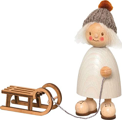 Drechslerei Kuhnert Finn mit Schlitten - 9 cm