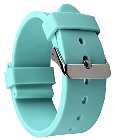 Di-Vo Hochwertiges Silikon Uhren Armband in 18mm, 20mm, 22mm oder 24mm in 14 Farben (Türkis, 18 mm)