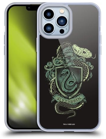Head Case Designs Offizielle Harry Potter Slytherin Deathly Hallows XIV Gelhülle [Militärischer Schutzgrad] Kompatibel Mit Apple iPhone 13 Pro Max Und Kompatibel Mit MagSafe