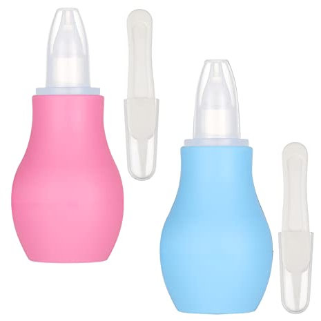 AKlamater Nasensauger für Babys, Nasensauger für Neugeborene, Nasensauger, Baby-Nasensauger, Baby-Nasenreiniger, Schleimentfernung für Neugeborene (rosa + blau), 2 Stück
