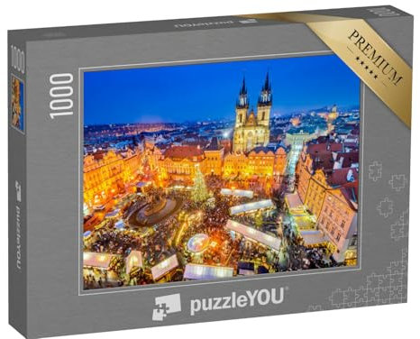 puzzleYOU: Puzzle 1000 Teile „Weihnachtsmarkt in Prag, Tschechische Republik“ – aus der Puzzle-Kollektion Prag