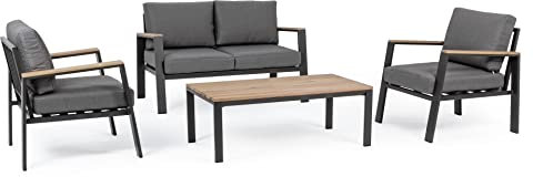 Belmar Gartenlounge-Set natur / anthrazit