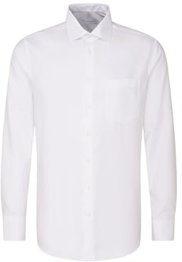 Seidensticker Herren Mens Regular Longsleeve Cotton Shirt, Weiß(153690), 42 EU