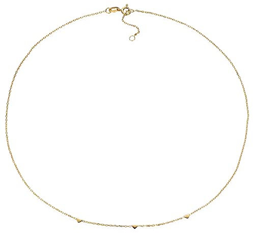 Materia Herz Choker Gold - filigrane Halskette Damen Silber 925 CO-35-Gold