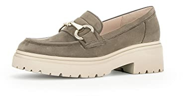 Gabor Damen Slipper, Frauen Slip On,Wechselfußbett,Best Fitting,Halbschuhe,Slides,Schlupfschuhe,schluepfschuhe,Loafer,Oliv (Gold),40 EU / 6.5 UK