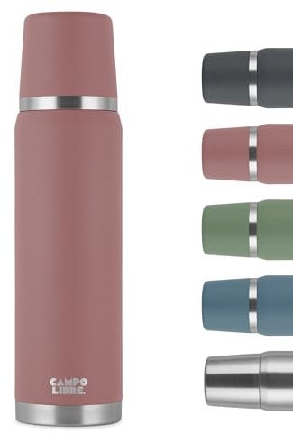 Campo Libre. Jaco® Thermoskanne 1L I Thermos mit Becher I Unsere Thermosflasche mind. 24h heiß I Isolierkanne mit Doppelwandisolierung ist zu 100% auslaufsicher & recycelter Edelstahl