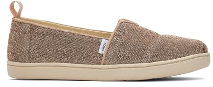 TOMS Classic Alpargata Flacher Slipper, Gold Sparkle Knit, 38 EU