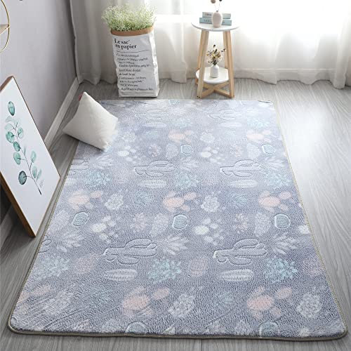 XMwike Leuchtender Teppich, leuchtet im Dunkeln, Kaktus für Kinder, rutschfest, Schlafzimmer, Wohnzimmer, Teppiche, 160 x 80 cm