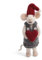 Én Gry & Sif Maus Weihnachtsmaus mit Ornament - Anhänger aus Filz, Weihnachts-Deko - 1 Stück (Weiße Maus Kleid Herz)