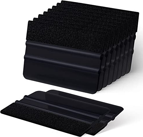 FOSHIO 10Stück Rakel Set Filzrakel mit Filzkante Filzrakel zur Verklebung von Folie Wandtattoo,Fensterfolie Tönungsfolie Rakel für Auto Schwarz Rakel,10cmx7.5cm