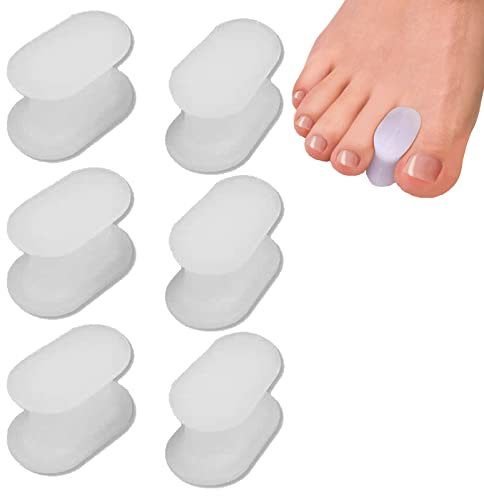 Gel Zehenspreizer,Zehenstrecker,Zehenabstandshalter Silikon,Silikon Weich Zehentrenner,Zehen Korrektur Abstandhalter für überlappende Zehen,Groß Toe Spacer für Hallux Valgus Korrektur,6pcs