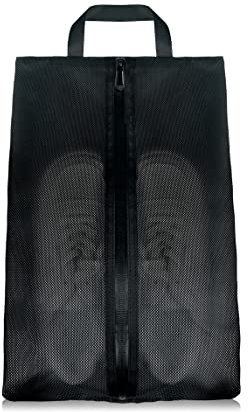 Moyad Sacs à Chaussures Pratiques et Durables pour Voyages et Rangement - Organisateur de Chaussures en Polyester Léger et Résistant avec Fermeture Éclair Robuste, Housse pour Sandales, 1PCS & Noir