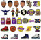 TIANNAIT 28 ornamenti per scarpe NBA, ornamenti per scarpe con stampa coccodrillo, decorazioni fai-da-te, bomboniere, per scarpe da spiaggia, zoccoli (28 stili)