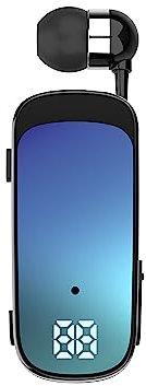 SUNSEATON Auricolare Bluetooth Business con Filo Retrattile, Auricolar Senza Fili con Microfono, Bluetooth V5.2, Vivavoce, Compatibile per Universale Smartphone (Blu)