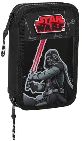 Star Wars The Fighter Federmäppchen für die Schule, mit 28 nützlichen Utensilien, ideal für Kinder von 5 bis 14 Jahren, bequem und vielseitig, Qualität und Widerstandsfähigkeit, 12,5 x 4 x 19,5 cm,