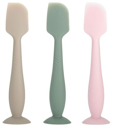 3 Pack Baby Diaper Cream Spatula - Baby Diaper Rash Cream Applicator for Butt Paste Nappy Cream - Nappy Cream Brush for Newborn (Grey, Green, Pink)