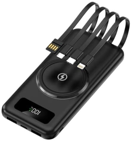 Power Bank 4 In 1 Con Ricarica Ultra Veloce Da 10000 MAH, Ricarica Wireless Con Caricabatteria Mobile Esterno A 4 Fili (Size : 20000MAH)