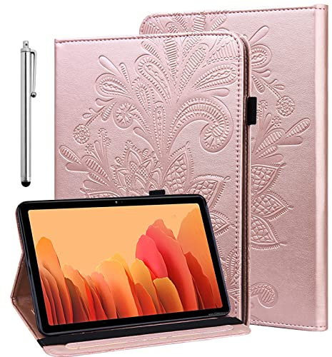 GLANDOTU Custodia per Samsung Galaxy Tab S6 Lite 10.4 2024/2022/2020 con pennino capacitivo – ultra sottile portapenne Stand Flip Cover in pelle PU Samsung Tab S6 Lite (rosa)