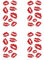 AOVNA 4Pcs Red Lip Stickers Waterproof Tattoo Decorative Stickers Makeup Red Lip Temporary Tattoos for Women Girls