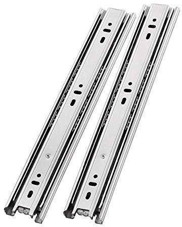 SWAYVES Push-To-Open-Schubladenschiene Mit Kugellager, Vollauszug-Gleitschienen, Seitlich Montiert, Edelstahl-Hochleistungsschienen/Sier/40In/1000Mm