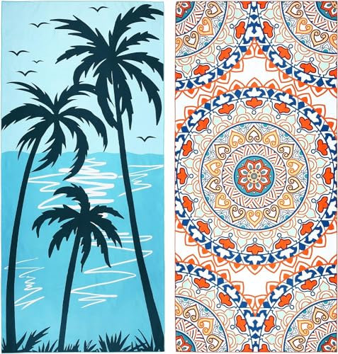 Strandtuch Mikrofaser Strandhandtuch Strandtücher Beach Towel Microfiber XXL Damen Herren Strandlaken Groß Strand Zubehör Strandhandtücher Sandfrei Geschenke für Frauen Männer Geschenk Outdoor Reise