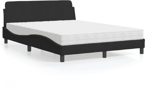 Willood Boxspringbett mit Matratze Schwarz 120x200 cm Bett Weicher Samt Hervorragende Unterstützung Schaumstoffmatratze