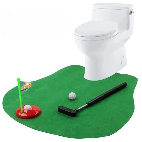 LINSIBEI Toilet Golf Game Set Funny Toilet Mini Golf Set Practice Mini Golf in Any Restroom/Bathroom Great Toilet Time Funny Gag Gifts for Golfer