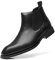 SANNAX scarpe da uomo Chelsea boots Stivaletti vintage alla moda Business high-top casual da uomo Mocassini formali, nero 1, EU 42.5