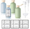 GSrenyu 4 Pack Travel Bottles 200ml Leak Proof Squeeze Travel Containers with Pump and Lable, Plastic Empty Squeeze Bottles Refillable Containers for Toiletries Shampoo Conditioner Body Wash