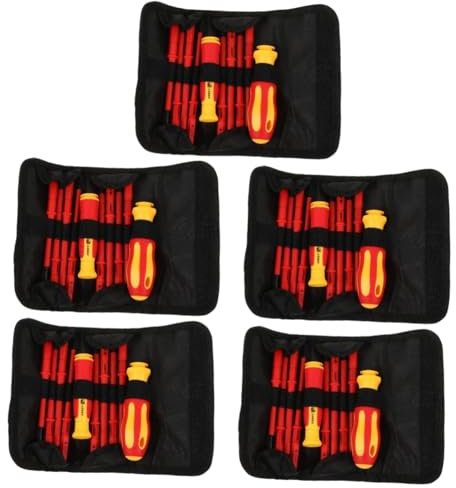 OSALADI 5sets Cacciaviti Isolati Per Elettricista Kit Di Utensili Elettrici Per Manutenzione Domestica E Lavori Elettrici Con Borsa Per Trasporto