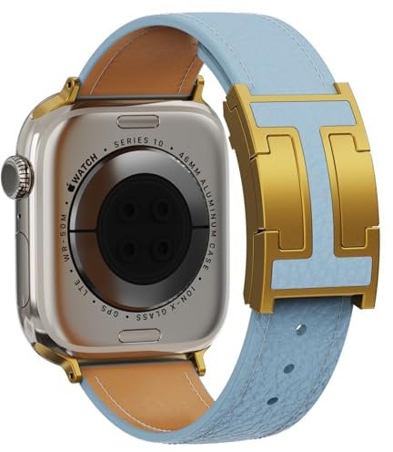 Leather Magnetic Watch Band Compatible with Apple Watch Ultra Band 49mm 46mm 45mm 44mm 42mm 41mm 40mm 38mm,Designer Replacement Strap for Women Men iWatch Ultra 2/Ultra/SE/Series 10/9/8/7/6/5/4/3/2/1