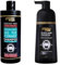 Softto Plus Schwarz-Haar Shampoo 350 ml + Sulfat freies Farbpflegeshampoo 400ml, Zur Abdeckung weiße & graue Haare + Farbschutz