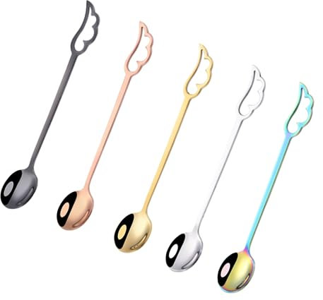 COLLBATH 5st Rührlöffel Löffel Aus Zuckerstangen Kaffeetassen Soda Scoop Einstellbar Käsekuchen Entkoffeinierte Kaffeebohnen Kaffee Umrühren Kann Eislöffel Stehen Espresso Kaffeebar Zapfen