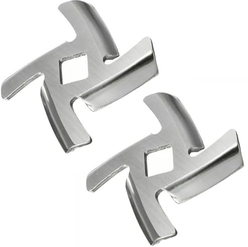 Lame Hachoir a Viande en Acier Inoxydable, Lame pour Hachoir a Viande, Lame pour Hachoir Porkert Numero 5 pour Hachoirs à Viande, Rechange de Hachoir Viande Professionnel (Argent/2 Pieces)