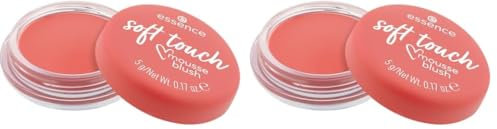 Essence Cosmetics Soft Touch Mousse Blush, Risultato Istantaneo, Naturale, Opaca, 5 g (Confezione da 2)