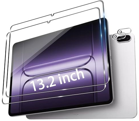 Wookfiss Schutzfolie für OnePlus Pad 3 (13.2 Zoll) für Panzerglas, 2 Stück Panzerfolie + 2 Stück Kamera Schutzfolie, 9H Härte, Anti-Kratz, Anti-Bläschen, HD Klar Displayschutz