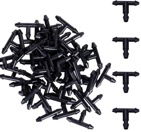 100 Stück 3/5mm Tropfbewässerung T-Stücke, St-schlauchverbinder für Gartenbewässerungssystem