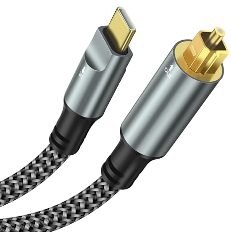 XMSJSIY USB C to TOSLINK Optical Audio Cable Unidirectional USB Type C to TOSLINK SPDIF Fiber Optic Digital Audio Converter Cable Compatible with Phone, PC, Laptop, Hi-Fi Sound Systems - 1.2M/3.93FT