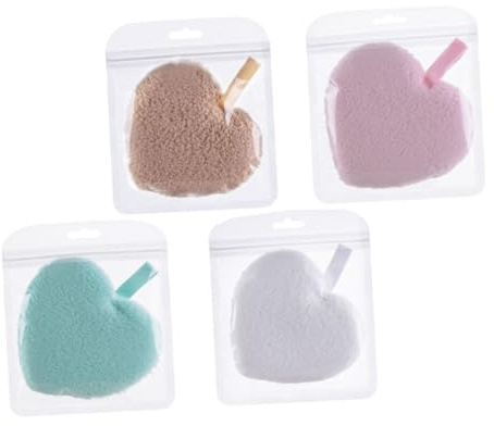 LIFKOME Herzförmige Reinigungsschwämme aus Schwamm 4 Stück-pack für Make Up Entfernung und Überschüssiges Öl für Zuhause und Reisen