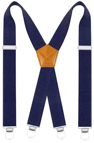 Fevaeno Hosenträger Herren Breit 4cm mit Metall Clips | Extra Stark, X Form, Elastische, Längenverstellbar, geeignet für Herren und Damen on Overalls Jeans, Arbeitshosen