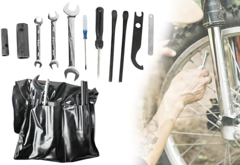 BISOMO Werkzeugtasche, Werkzeugsatz, 12-TLG. Original Look für Moped + Motorrad, kompatibel mit Simson S50 S51 S53 S70 SR50 KR51 SR4, MZ, DKW, AWO, EMW