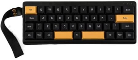 EajhRYKbG Mechanical Keyboard TH40 QMK VIA Ultra Compact 40 Percent Layout Hot Swap Gasket Mounted Wired 2 4G Wireless Compatible With Computer(BlackGold-QMK VIA)