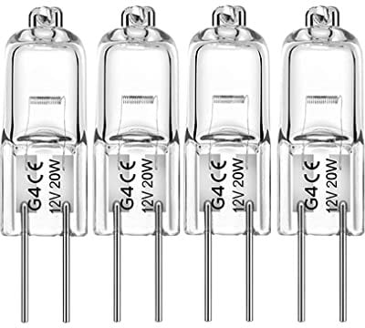 4 x G4 12V AC 20W HALOGEN LONG LIFE LIGHT CAPSULE BULB JC TYPE LIGHTS BULBS